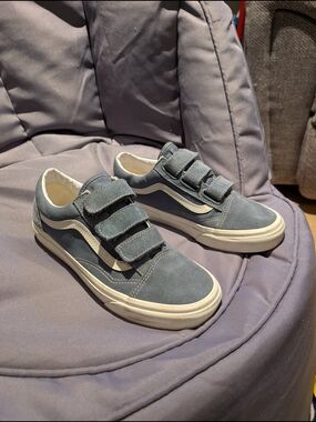 Vans Kids Old Skool V Strap Sneakers - Blue